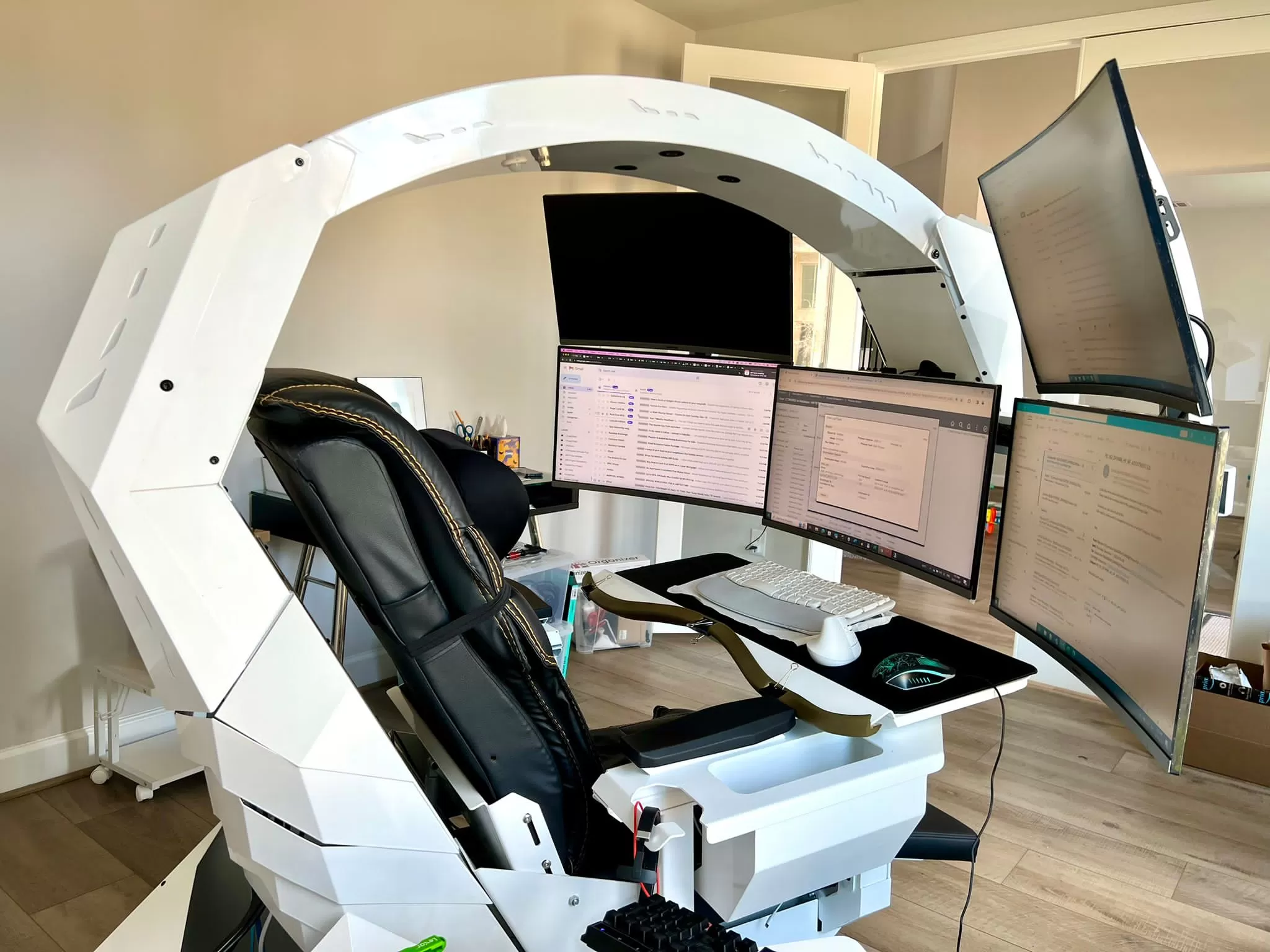 2024 EASE COMFY T2 Throne recline workstation Chair cockpit full functions affordable & adjustable support multi monitors zero gravity chair cockpit