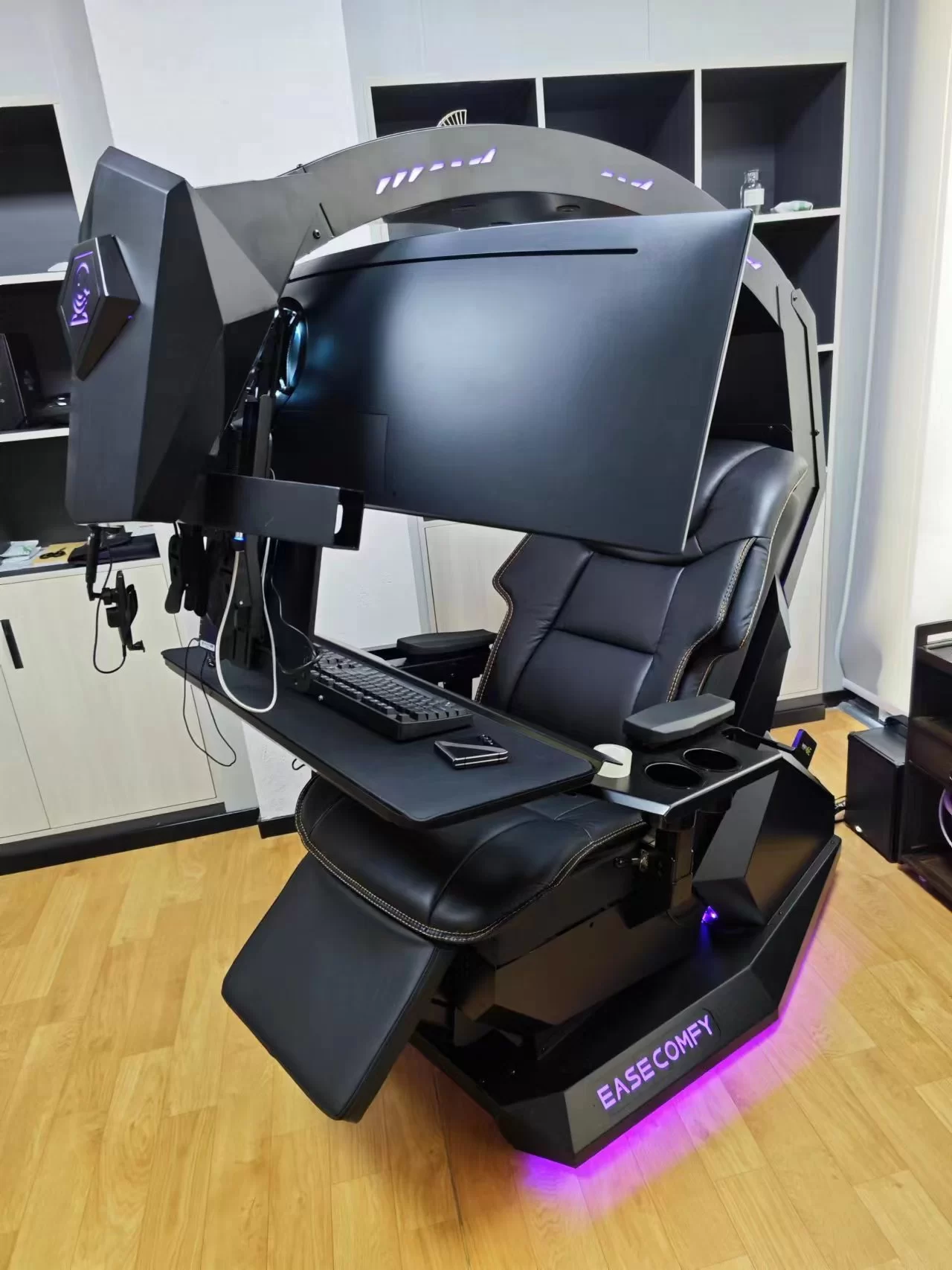 2024 EASE COMFY T2 Throne recline workstation Chair cockpit full functions affordable & adjustable support multi monitors zero gravity chair cockpit